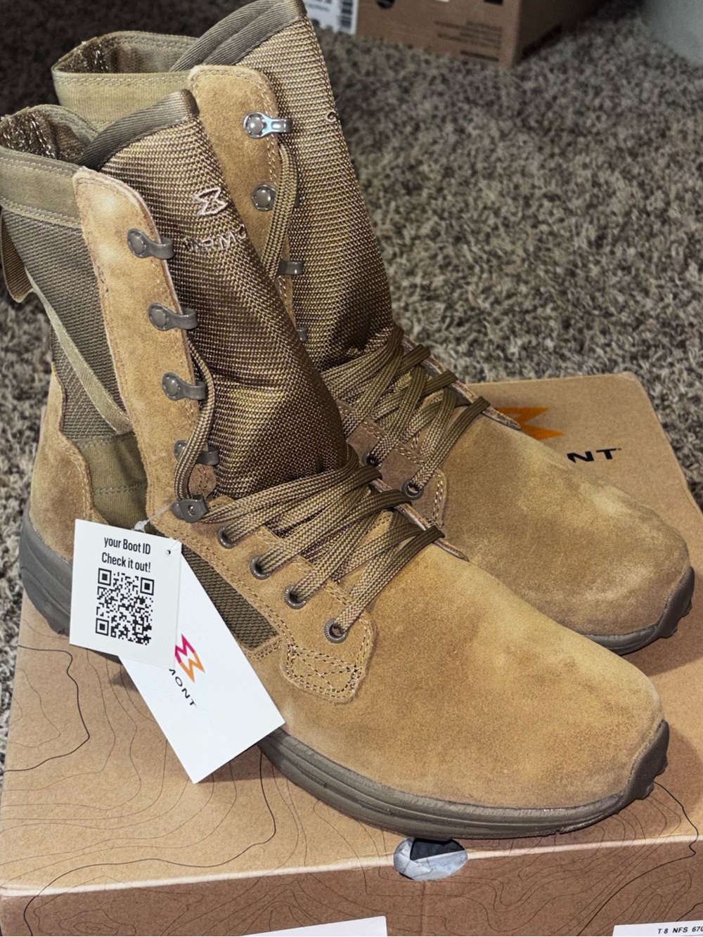 12.5 R NIB GARMONT 002583 T 8 NFS 670 REGULAR 8" LIGHTWEIGHT BOOTS COYOTE BROWN